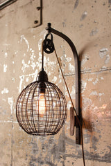 Kalalou Wire Sphere Wall Sconce With Pulley