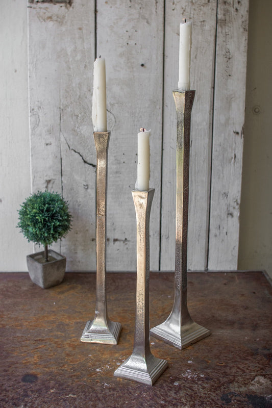 Kalalou Tall Taper Candle Holders - Set Of 3 | Modishstore | Candle Holders
