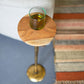 Antique brass cocktail table with acacia wood top By Kalalou-3