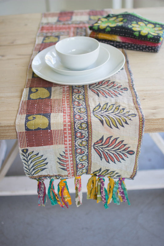 Assorted Kantha Table Runners Set Of 4 By Kalalou | Modishstore | Decor