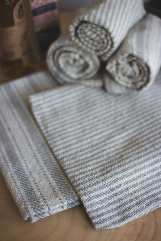 Set Of Six Grey Cotton Napkins - 3 Each Design Set Of 6 By Kalalou |  Dinnerware | Modishstore | NRV2033
