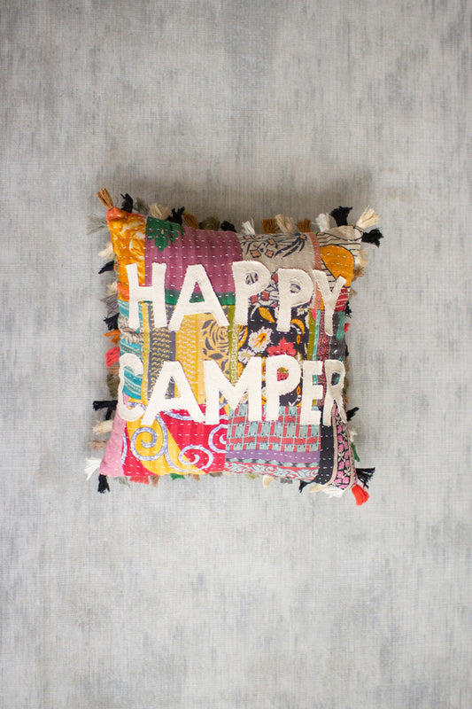 Happy Camper Kantha Pillow Set Of 2 By Kalalou | Modishstore | Pillows