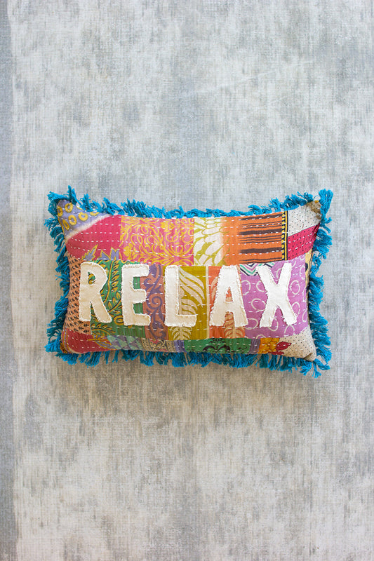 Relax kantha pillow Set Of 2 By Kalalou | Modishstore | Pillows