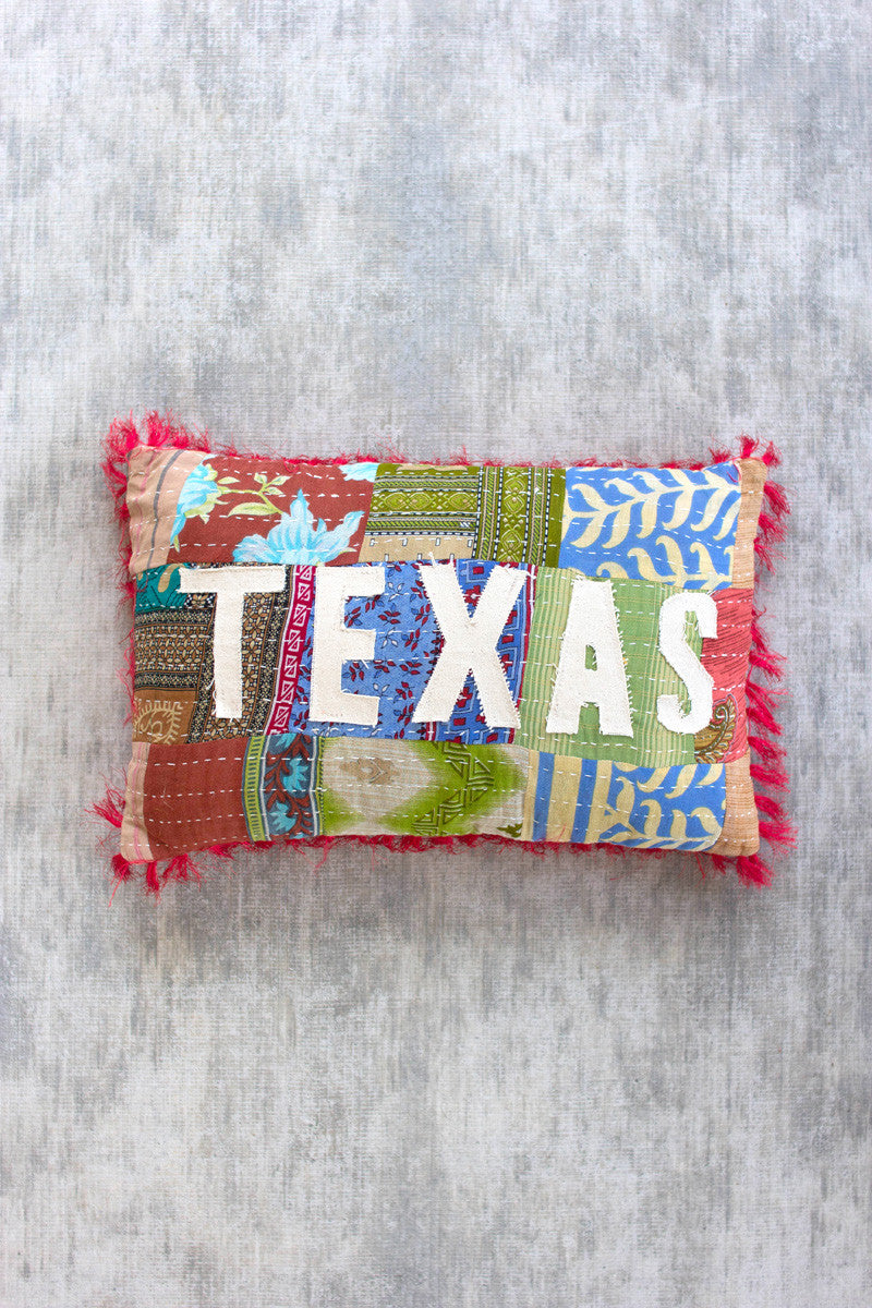 Texas - Kantha Pillow By Kalalou | Pillows | Modishstore