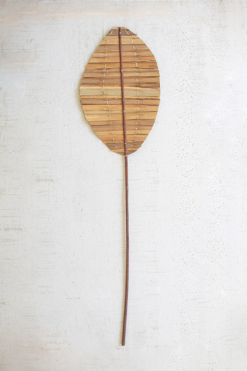 Tear Drop Natural Hogla Leaf With Stem | Wall Decor |  Modishstore 
