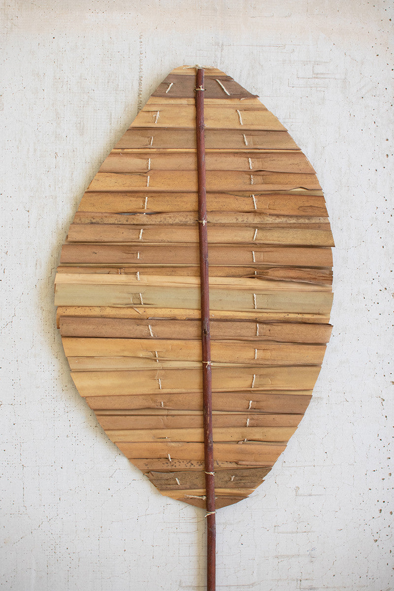 Tear Drop Natural Hogla Leaf With Stem | Wall Decor |  Modishstore  - 2