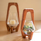 Oval wood and glass lantern - large By Kalalou-2