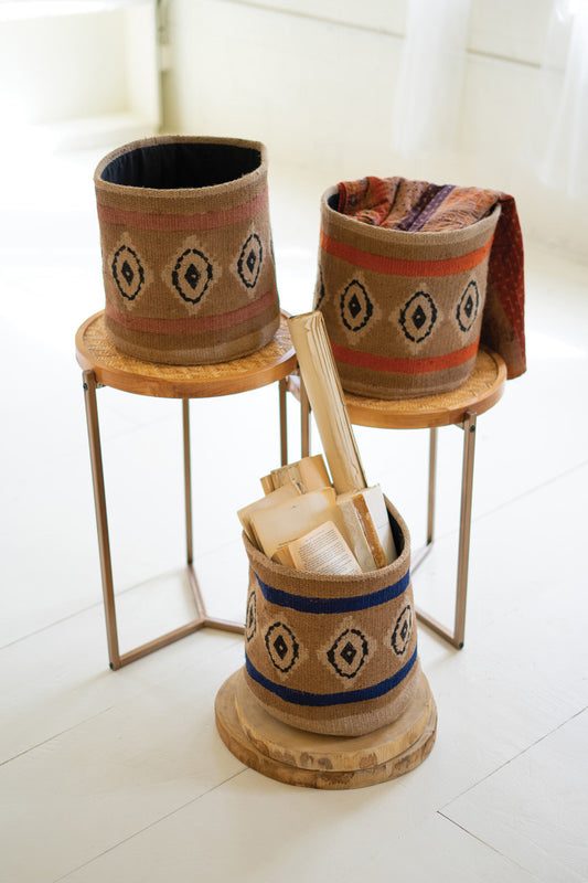 Jute Plant Baskets Set Of 3 By Kalalou | Bins, Baskets & Buckets |  Modishstore 