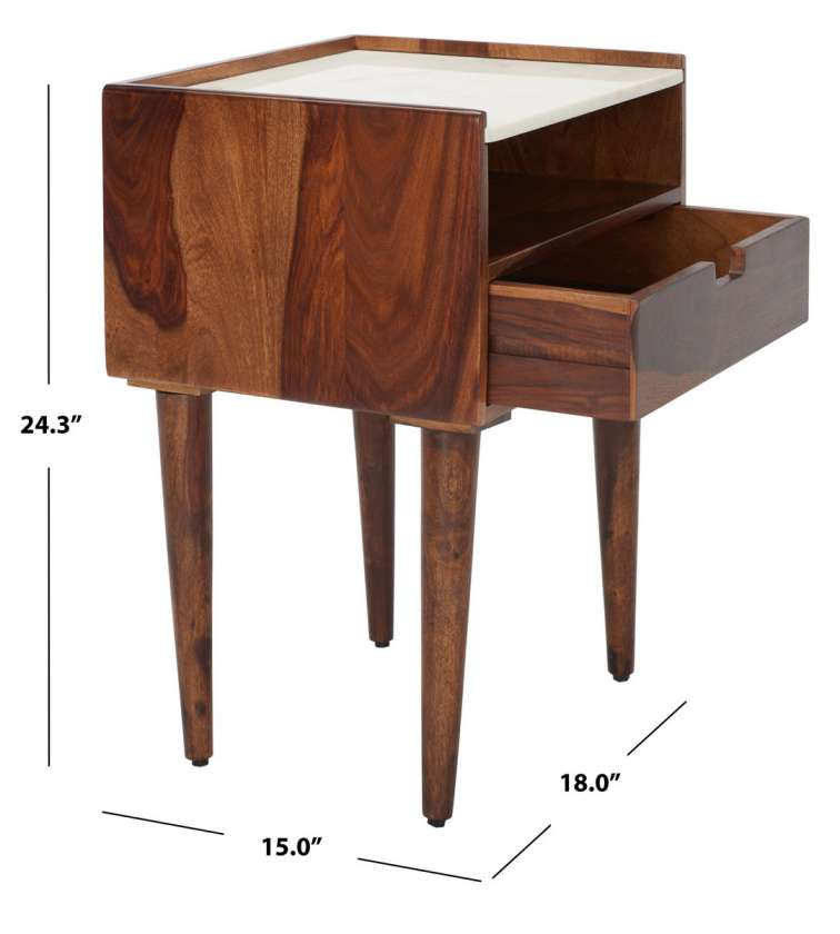 Safavieh Marion 1 Drawer Nightstand | Nightstands | Modishstore - 2