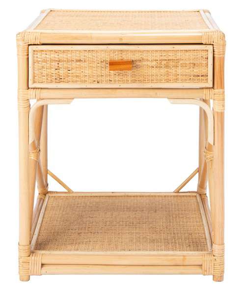 Safavieh Bali 1 Drawer 1 Shelf Nightstand - Natural | Nightstands | Modishstore - 2