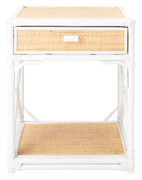 Safavieh Bali 1 Drawer 1 Shelf Nightstand - White | Nightstands | Modishstore - 2