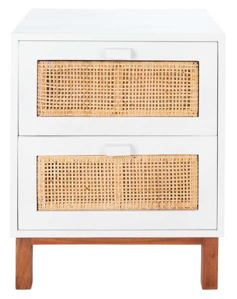 Safavieh Erica 2 Drawer Nightstand - White | Nightstands | Modishstore - 2