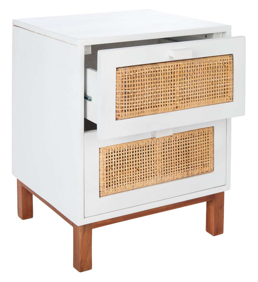 Safavieh Erica 2 Drawer Nightstand - White | Nightstands | Modishstore - 3