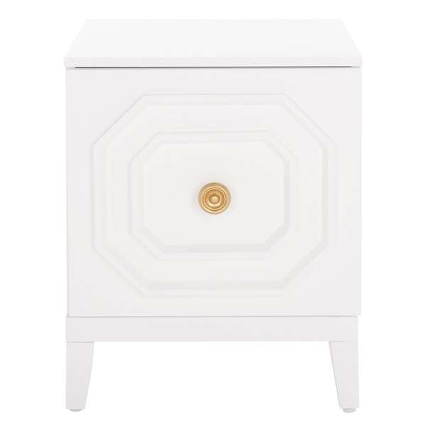 Safavieh Riya 1 Door Nightstand - White | Nightstands | Modishstore