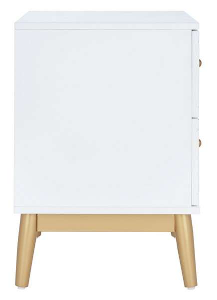 Safavieh Kit 2 Drawer Patterned Night Stand - White | Nightstands | Modishstore - 2