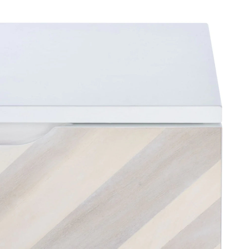 Safavieh Tay 2 Drawer Patterned Night Stand - White Washed | Nightstands | Modishstore - 7