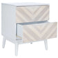 Safavieh Tay 2 Drawer Patterned Night Stand - White Washed | Nightstands | Modishstore - 4
