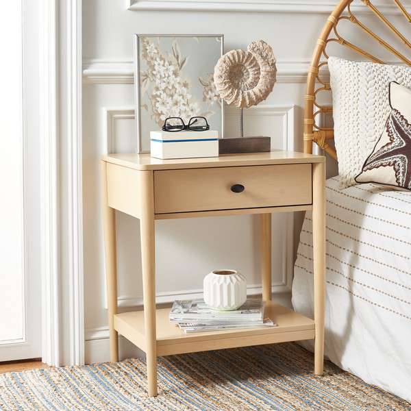 Safavieh Boden 1 Drawer Nightstand - White Wash | Nightstands | Modishstore