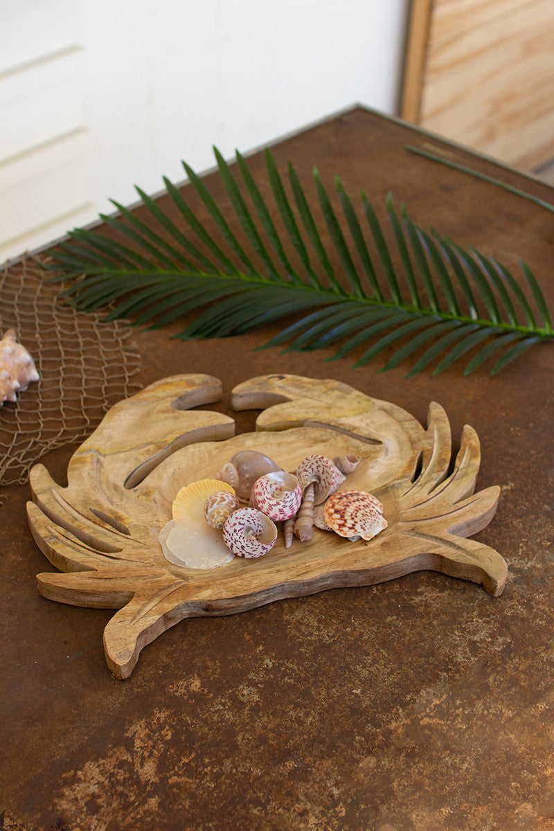 Carved Wooden Crab Platter By Kalalou | Decorative Trays & Dishes | Modishstore | NTBM1017 - 3