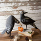 Recycled Iron Crows Holding A Pumpkin S/2 By Kalalou-2