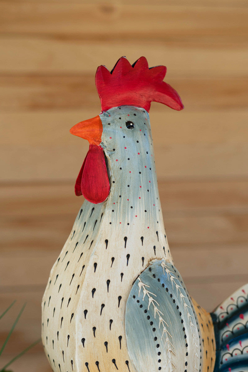 Painted Iron Rooster By Kalalou | Animals & Pets | Modishstore - 3
