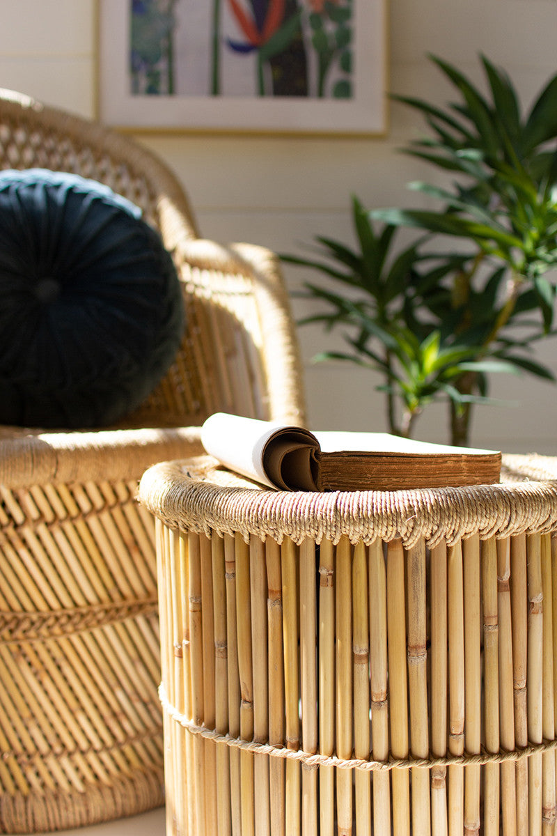 Bamboo Arm Chair With Natural Rope Detail By Kalalou-3