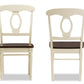 Baxton Studio Napoleon French Country Cottage Buttermilk and "Cherry" Brown Finishing Wood Dining Chair | Modishstore | Dining Chairs - 4