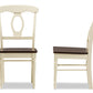 Baxton Studio Napoleon French Country Cottage Buttermilk and "Cherry" Brown Finishing Wood Dining Chair | Modishstore | Dining Chairs - 3