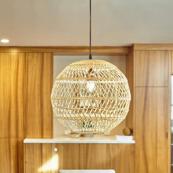 Globe Rattan Pendant Lamp by Artisan Living | ModishStore | Pendant Lamps-2