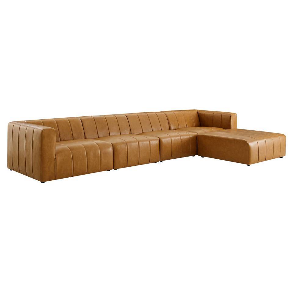 Modway Bartlett Vegan Leather Vegan Leather 5-Piece Sectional Sofa | Sofas | Modishstore-2
