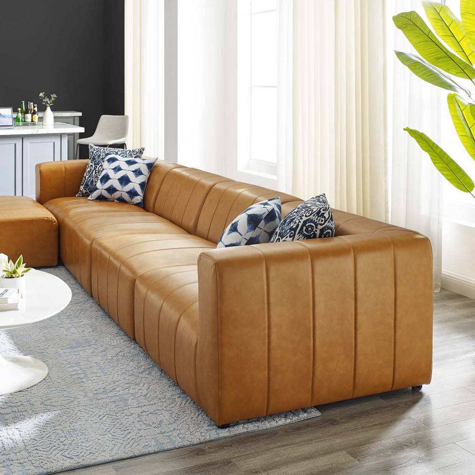 Modway Bartlett Vegan Leather Vegan Leather 5-Piece Sectional Sofa - EEI-4521 | Sofa Set | Modishstore - 9