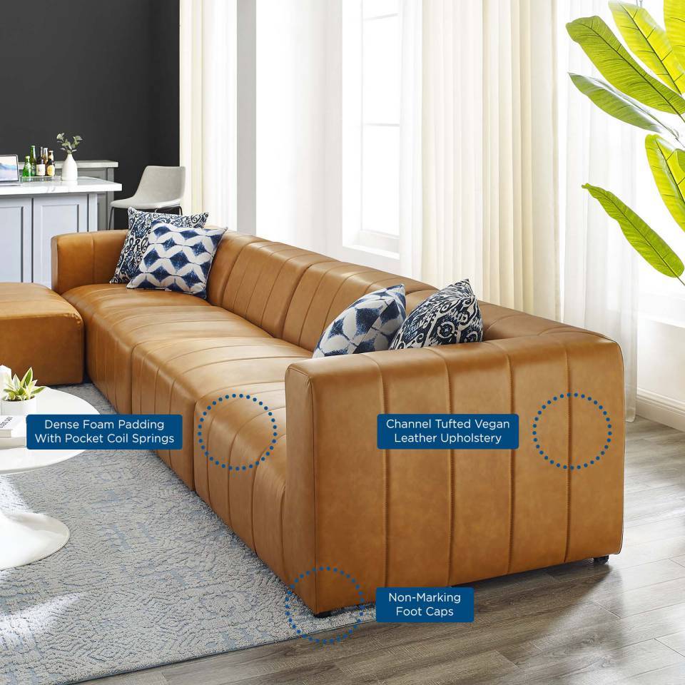 Modway Bartlett Vegan Leather Vegan Leather 5-Piece Sectional Sofa - EEI-4521 | Sofa Set | Modishstore - 10