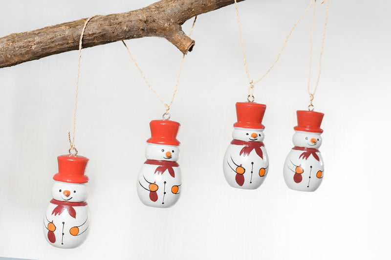 Xmas Snowmen Ornaments Set of 5 by Artisan Living-2