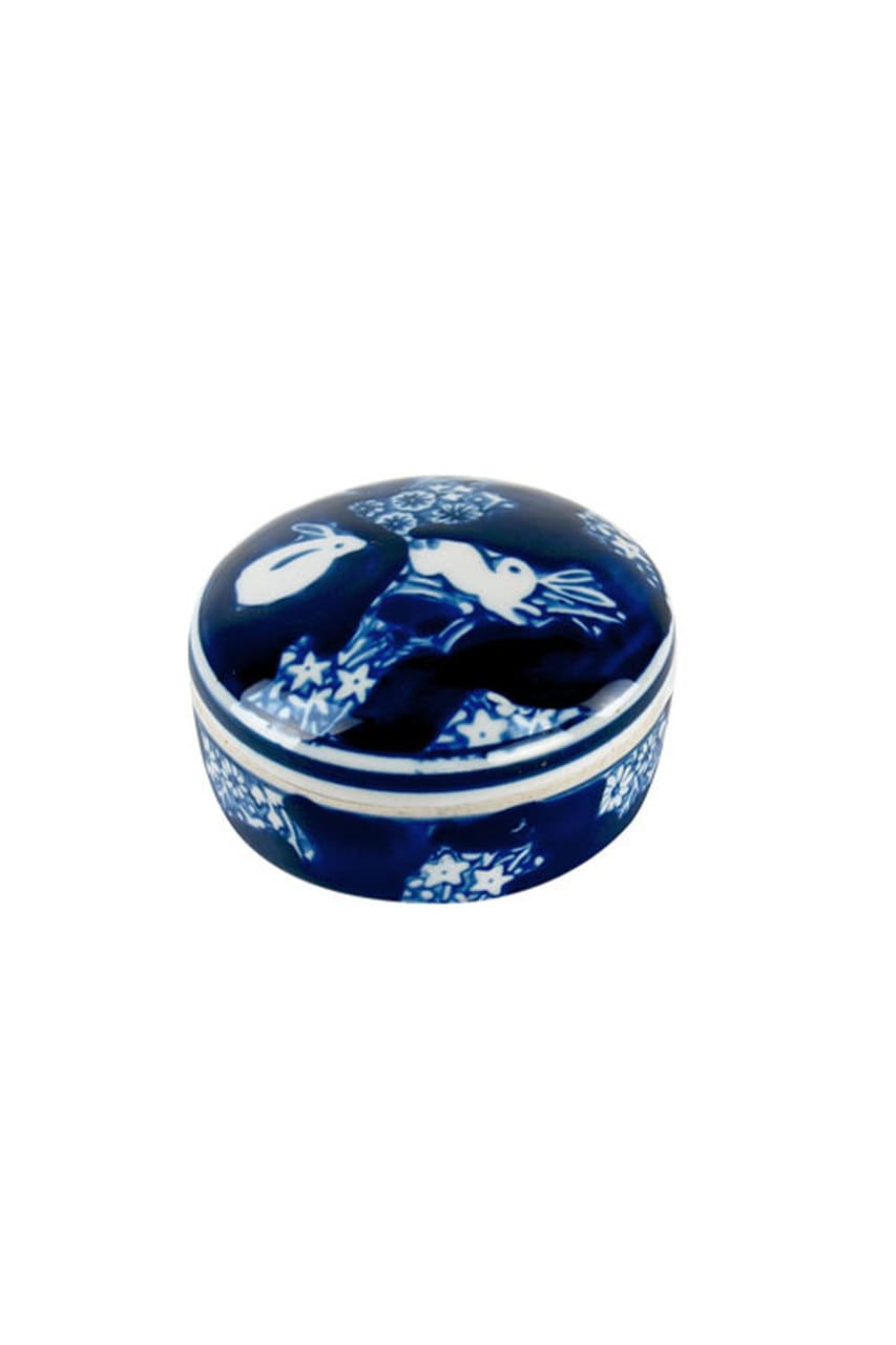 Blue and White Ceramic Box Set of 3 by Vagabond Vintage | Modishstore | Decorative Boxes-4