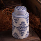 Blue & White Ceramic Jar Set of 2 by Vagabond Vintage | Modishstore | Jars & Canisters