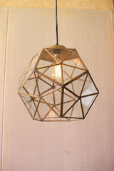 Kalalou Glass And Antique Gold Metal Faceted Pendants