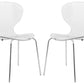 LeisureMod Modern Oyster Transparent Side Chair, Set of 2 | Side Chairs | Modishstore