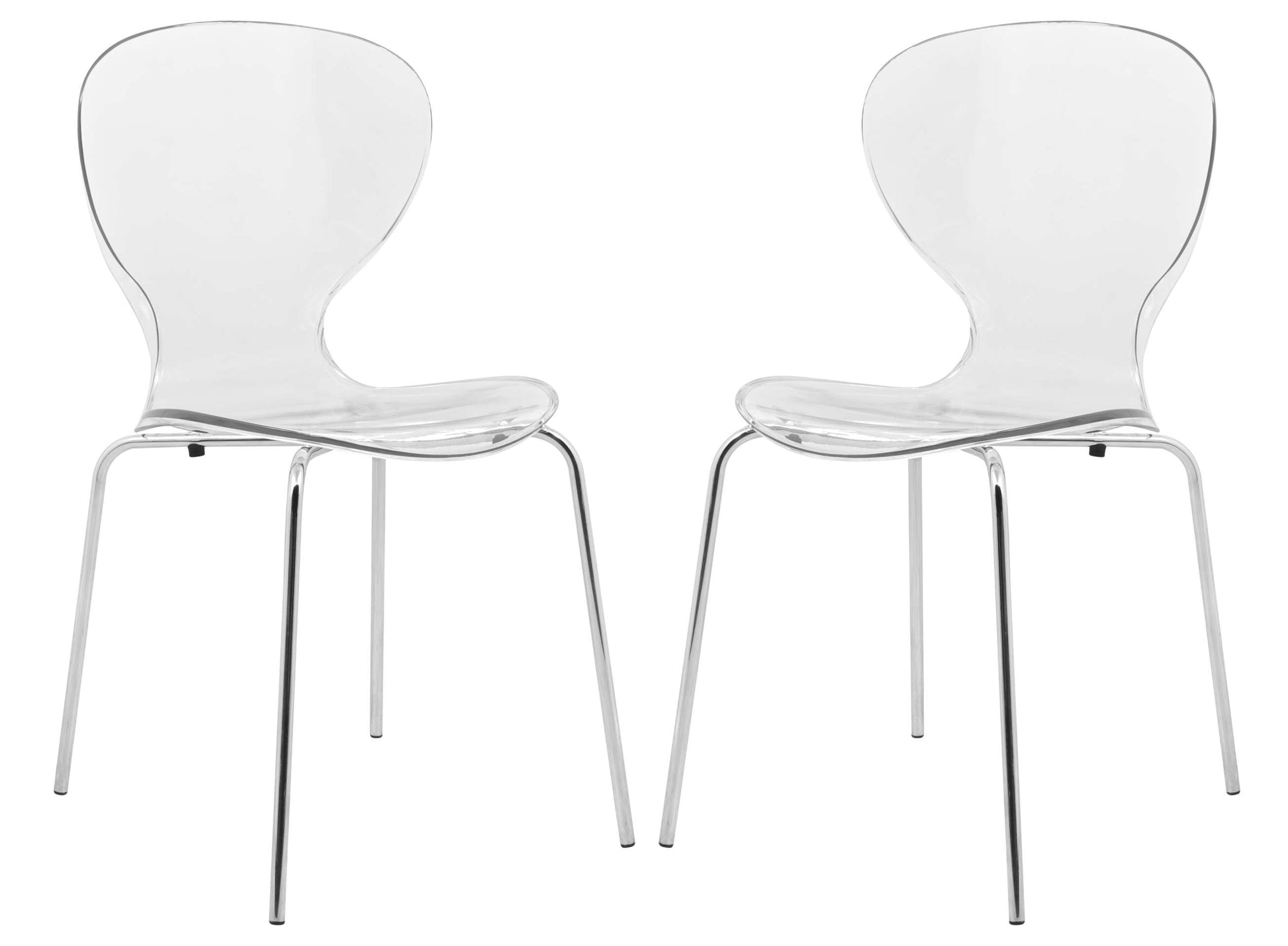 LeisureMod Modern Oyster Transparent Side Chair, Set of 2 | Side Chairs | Modishstore