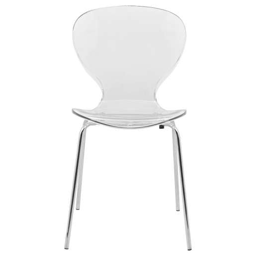 LeisureMod Modern Oyster Transparent Side Chair, Set of 2 | Side Chairs | Modishstore - 9