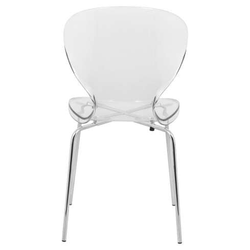 LeisureMod Modern Oyster Transparent Side Chair, Set of 2 | Side Chairs | Modishstore - 7