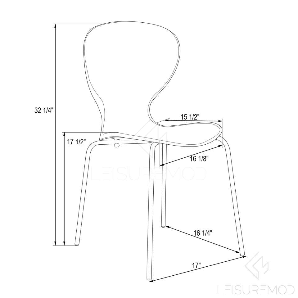 LeisureMod Modern Oyster Transparent Side Chair, Set of 4 | Side Chairs | Modishstore - 3