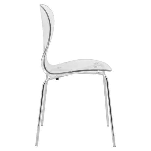 LeisureMod Modern Oyster Transparent Side Chair, Set of 4 | Side Chairs | Modishstore - 8