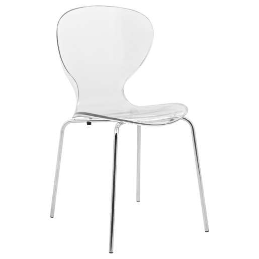 LeisureMod Modern Oyster Transparent Side Chair | Side Chairs | Modishstore