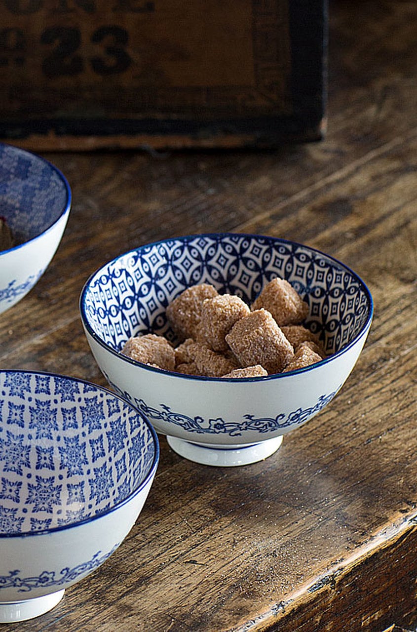 Blue and White Bowl Set of 4 by Vagabond Vintage | Modishstore | Bowls-2