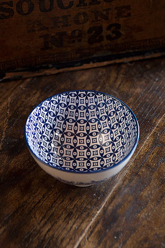 Blue and White Bowl Set of 4 by Vagabond Vintage | Modishstore | Bowls