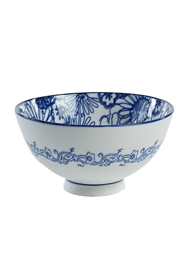 Blue and White Bowl Set of 4 by Vagabond Vintage | Modishstore | Bowls-3