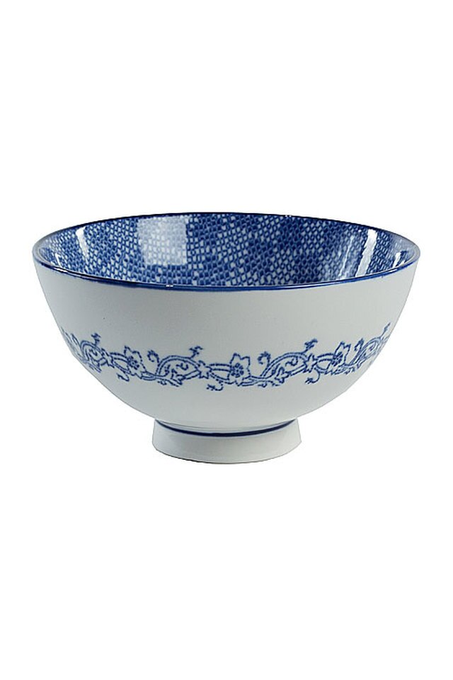 Blue and White Bowl Set of 4 by Vagabond Vintage | Modishstore | Bowls-8