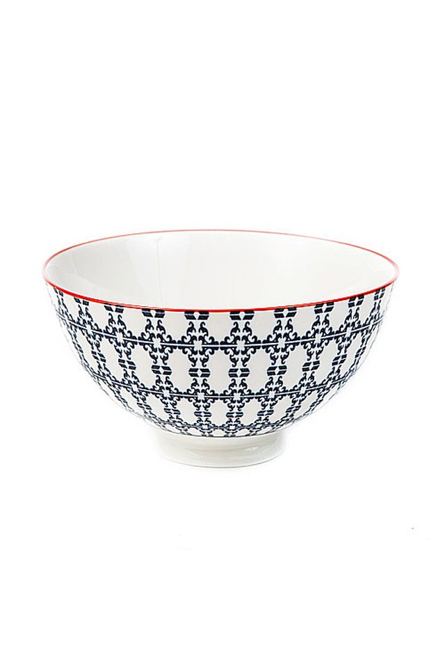 Diamond Pattern Ceramic Bowl Set of 4 by Vagabond Vintage | Modishstore | Decorative Bowls-2