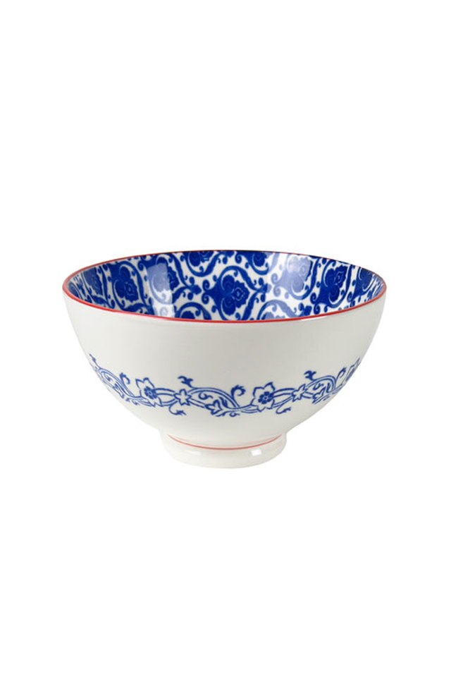 Diamond Pattern Ceramic Bowl Set of 4 by Vagabond Vintage | Modishstore | Decorative Bowls-4