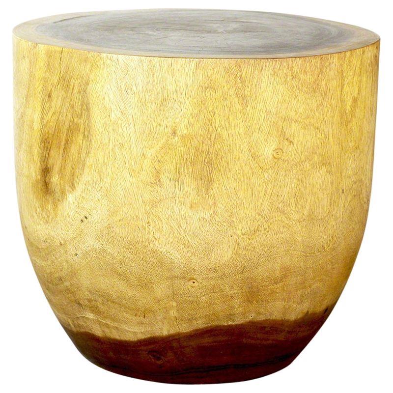 Haussmann Oval Drum 20" Dia - Antique Oak | End Tables | Modishstore-4